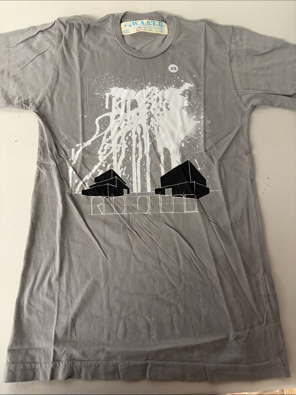SZ XS W.A.S.T.E. Radiohead tee Gray Short Sleeve Graphic Tee hail to the thief